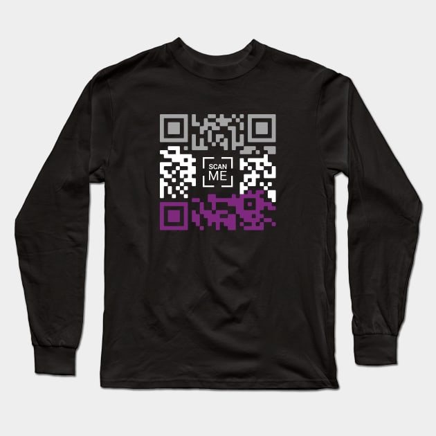 Asexual QR Code Long Sleeve T-Shirt by Pridish